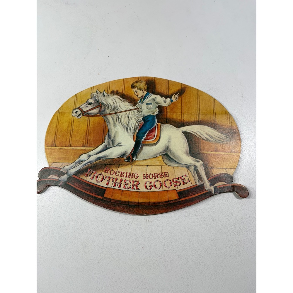 Vintage 1983 Rocking Horse Mother Goose Nursery Rhymes Die Cut Book Merrimack